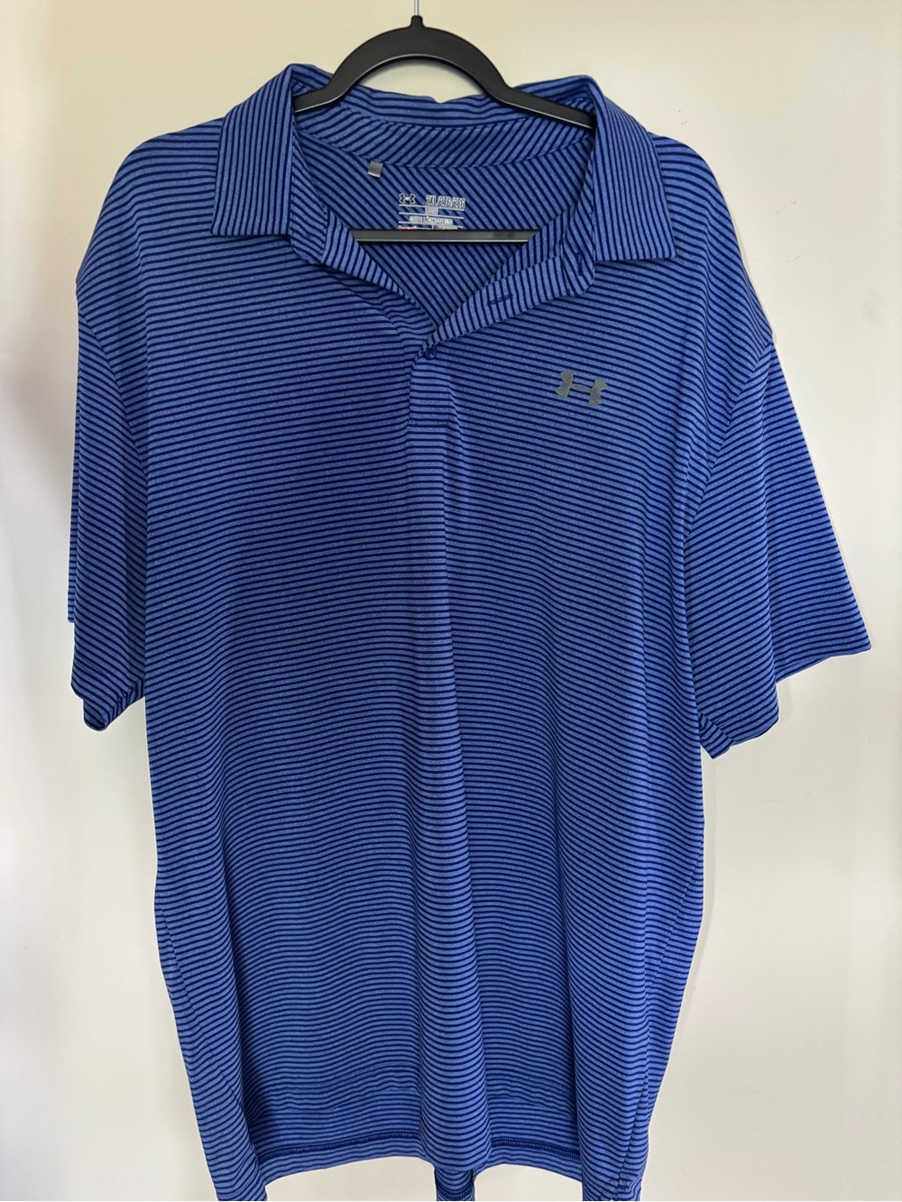 Under Armour Men's Royal Blue Thin-Striped Polo